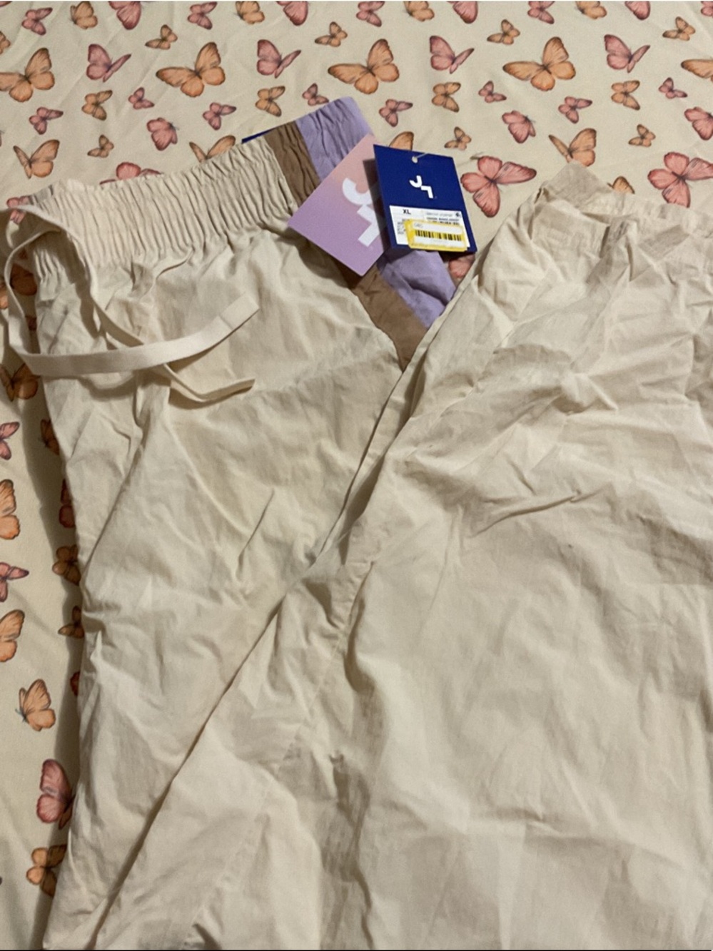 Beige Women's Drawstring Jogger Pants